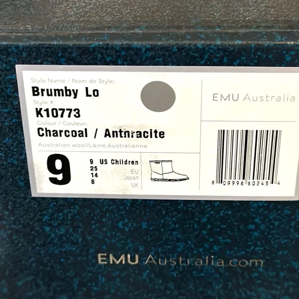 NWB New Emu Australia Brumby Lo Boots Winter Snow Waterproof size 9 Toddler